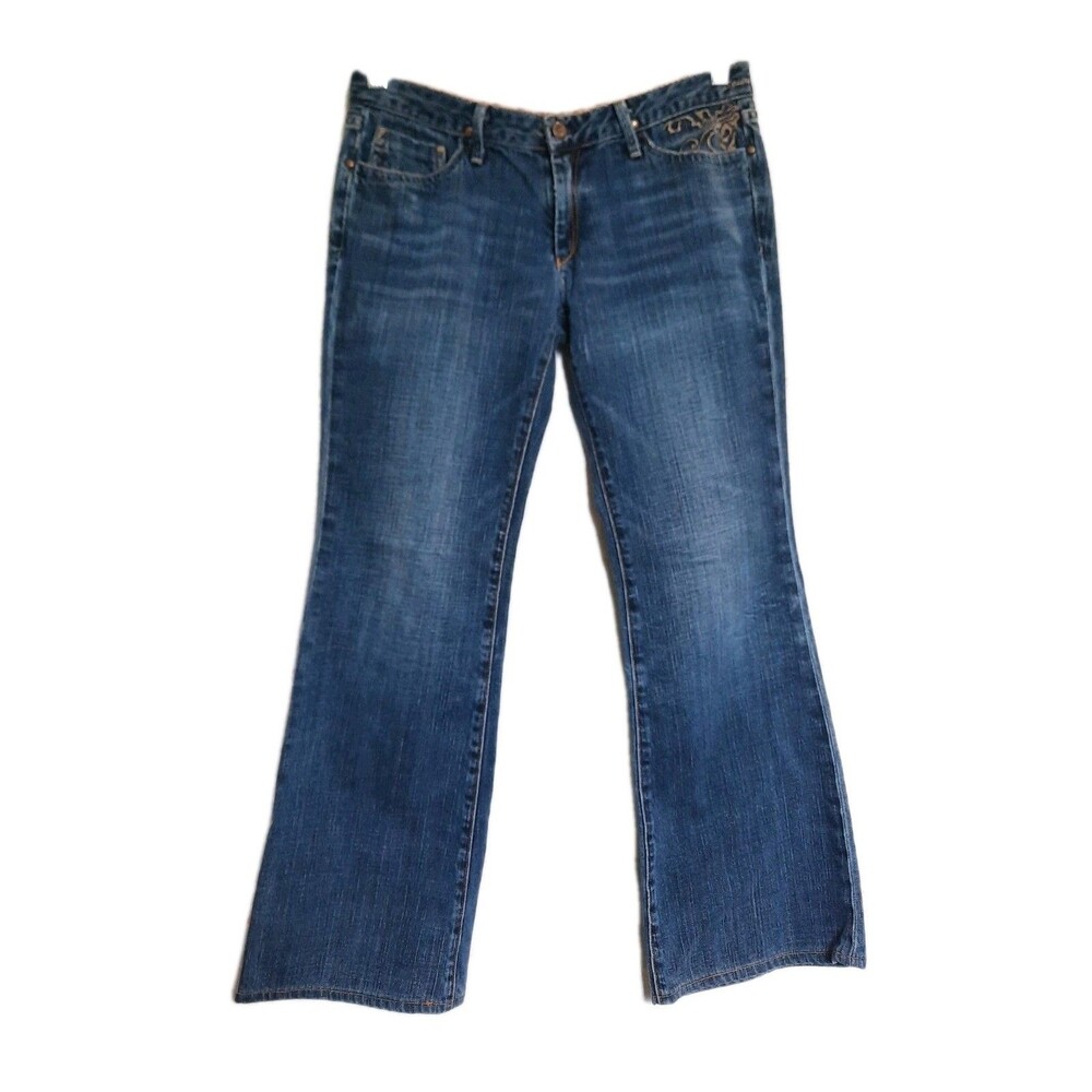 GoldSign Desire Flare Jeans Low Rise Bootcut Distressed Denim Y2K Vintage Sz 29